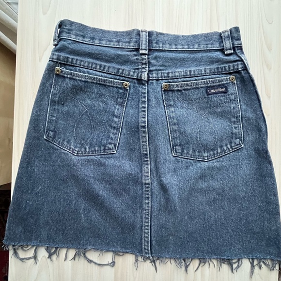 Vintage Calvin Klein Denim Miniskirt Size 25 - Picture 2 of 4
